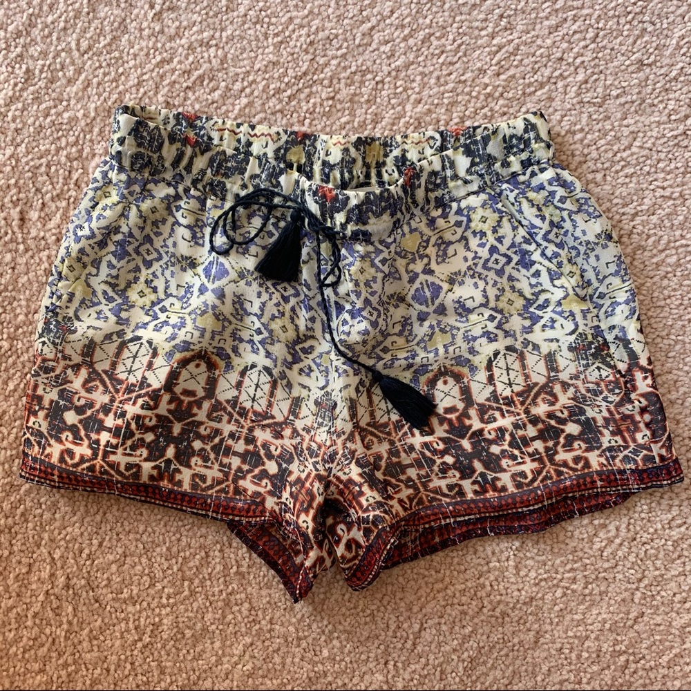 Joie Drawstring Patterned Shorts - image 1